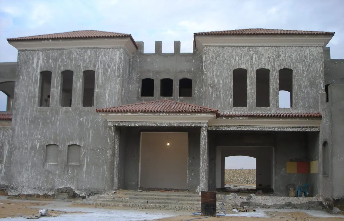 Before: grey rendered shell